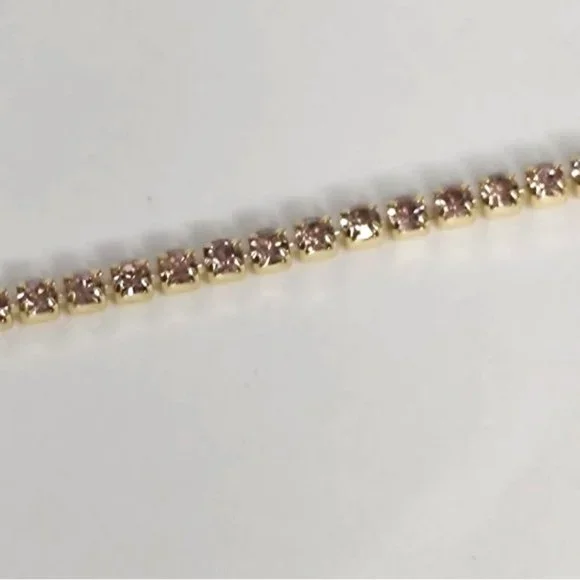 Gorjana Bracelet Lexi 18K Gold Plated Crystal Blush Pink NEW - Picture 3 of 10